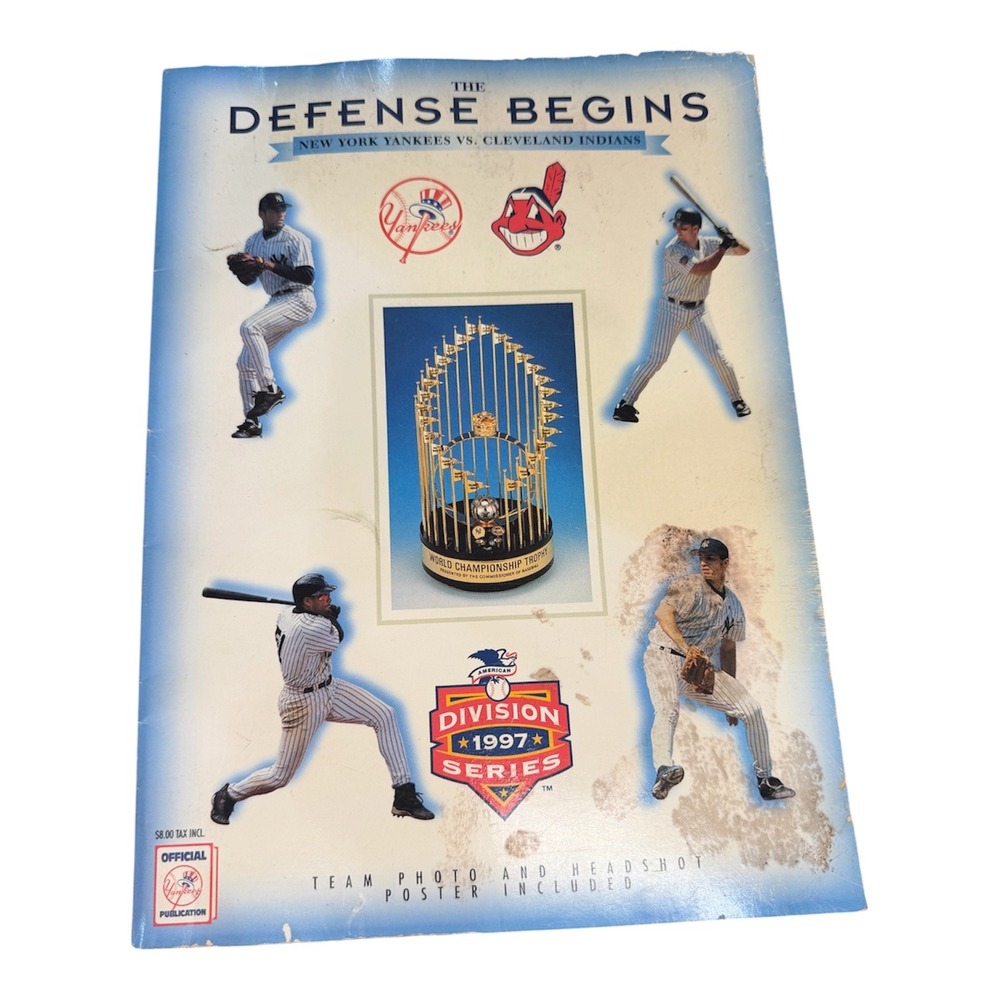 Vintage 1997 MLB ALDS Program New York Yankees vs Cleveland Indians Baseball